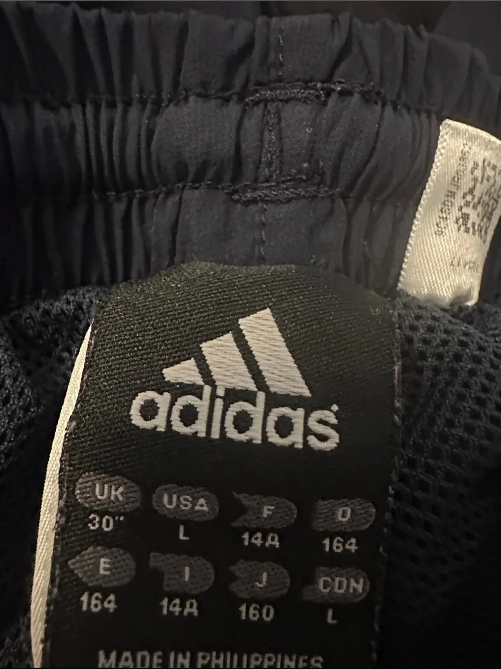 Bundle adidas Grey TeeXL with Blue Print + Navy Stripe Track Pants and shorts